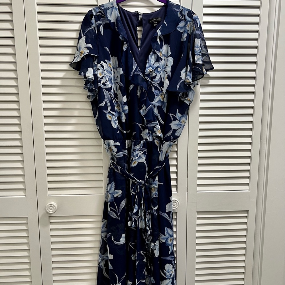 Lane Bryant Floral Dress with flutter sleeves